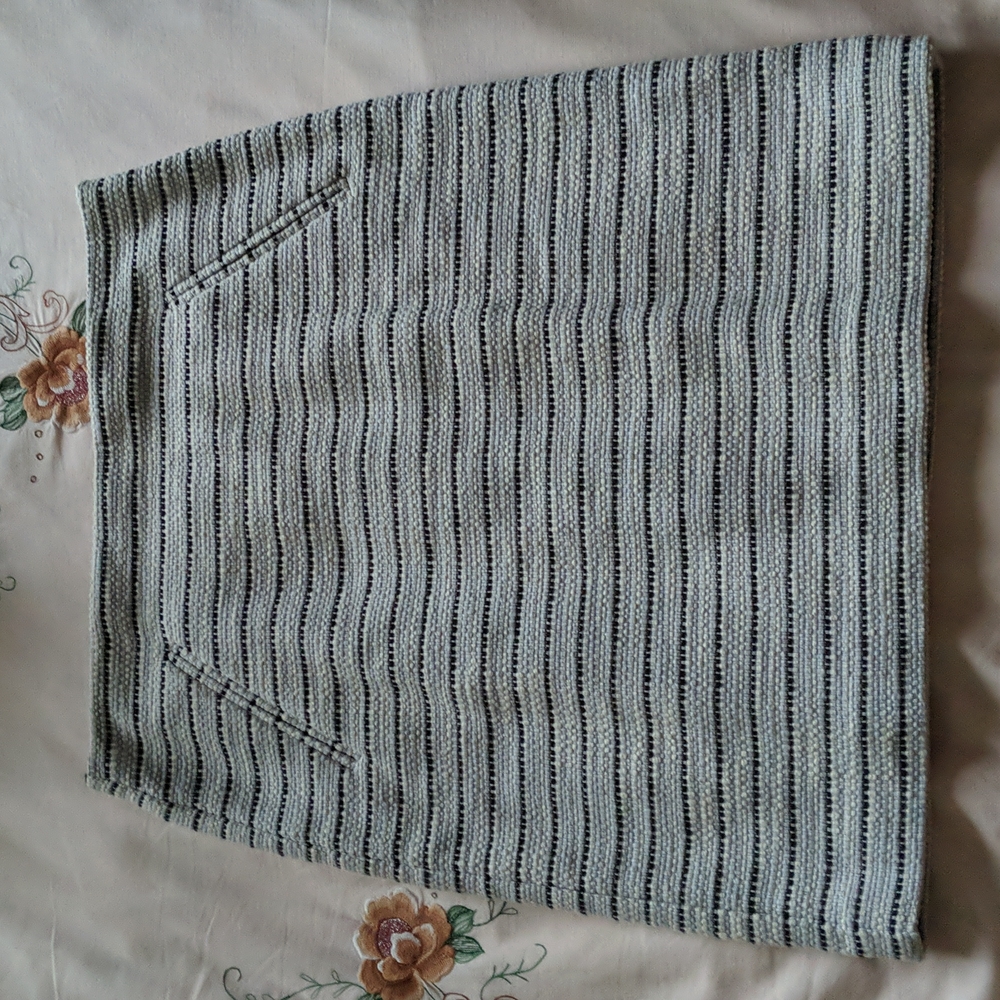 Loft 00P blue stripped skirt with pockets